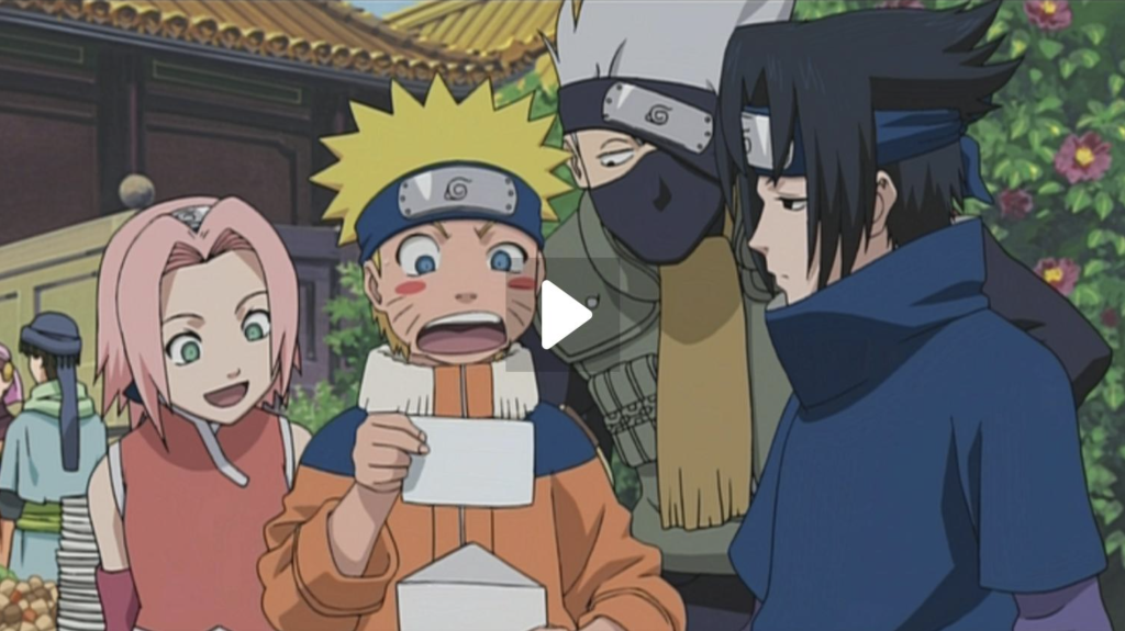  Ninja Clash in the Land of Snow (2004). Sakura Haruno, Naruto Uzumaki, Kakashi Hatake, and Sasuke Uchiha.