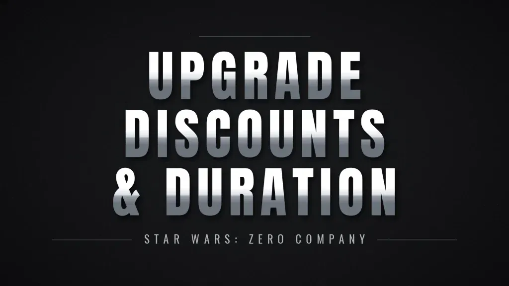 Upgrade Discounts and Durations mod for Star Wars Zero Company