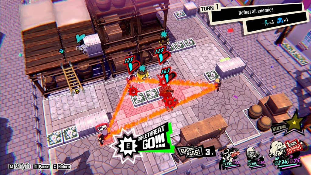 Persona 5 Tactica gameplay from the PS Plus Game Catalog.