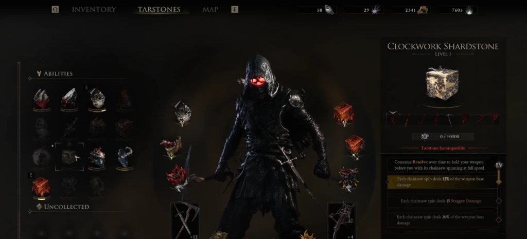 Mortal Shell 2 in-game screenshot showcasing the Clockwork Shardstone melee ability Tarstone.