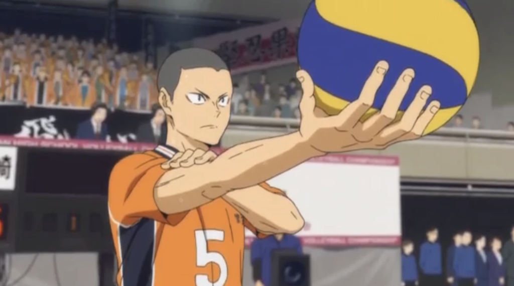 This image appears to show Ryūnosuke Tanaka from the volleyball anime series Haikyuu!!.