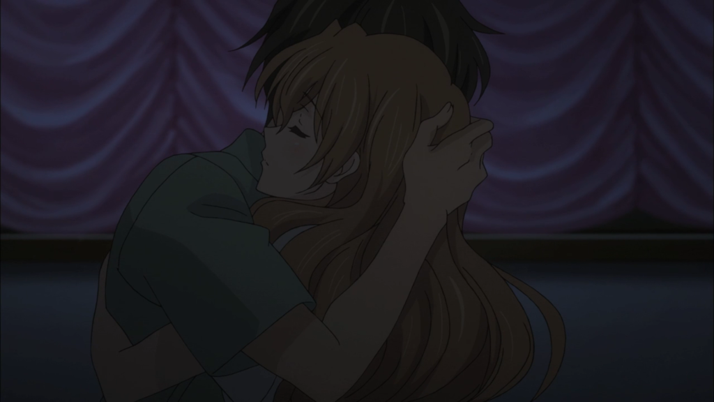 kouko and banri hugs in the anime