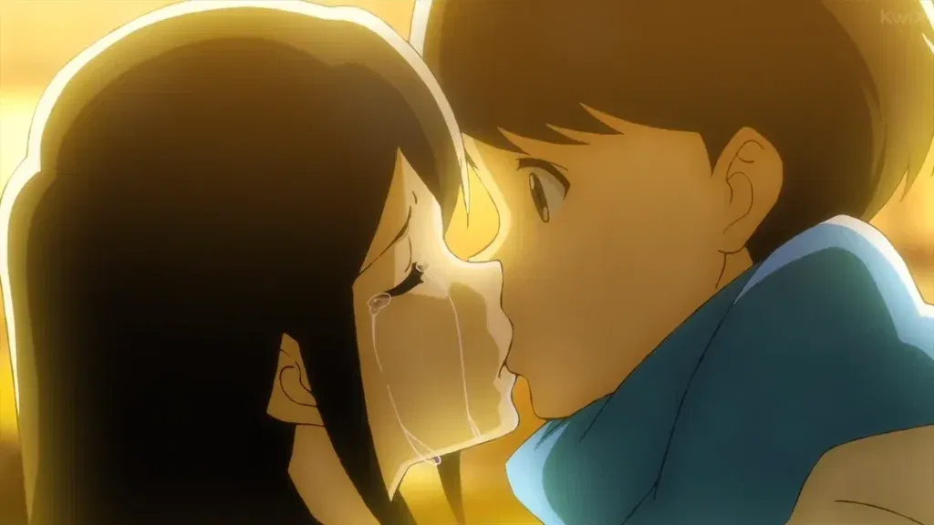 kotaro kisses akane while she is crying