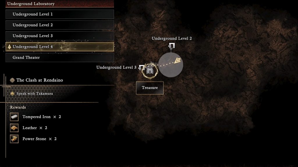  Way of the Sword map screenshot showing the location for Earth Shakers Oni Armament.