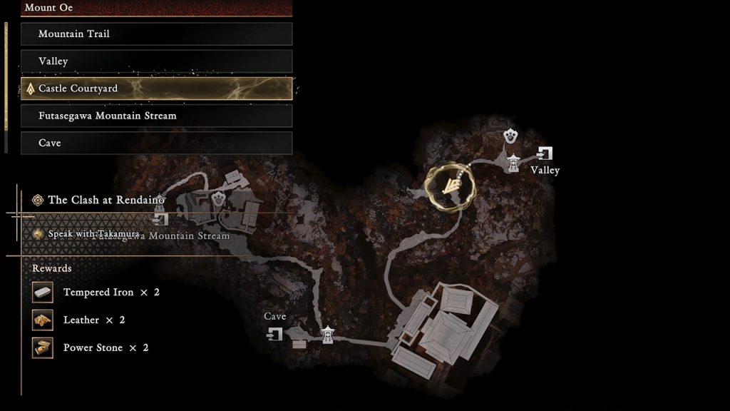  Way of the Sword map screenshot showing the location for The Flashing Void Oni Armament.