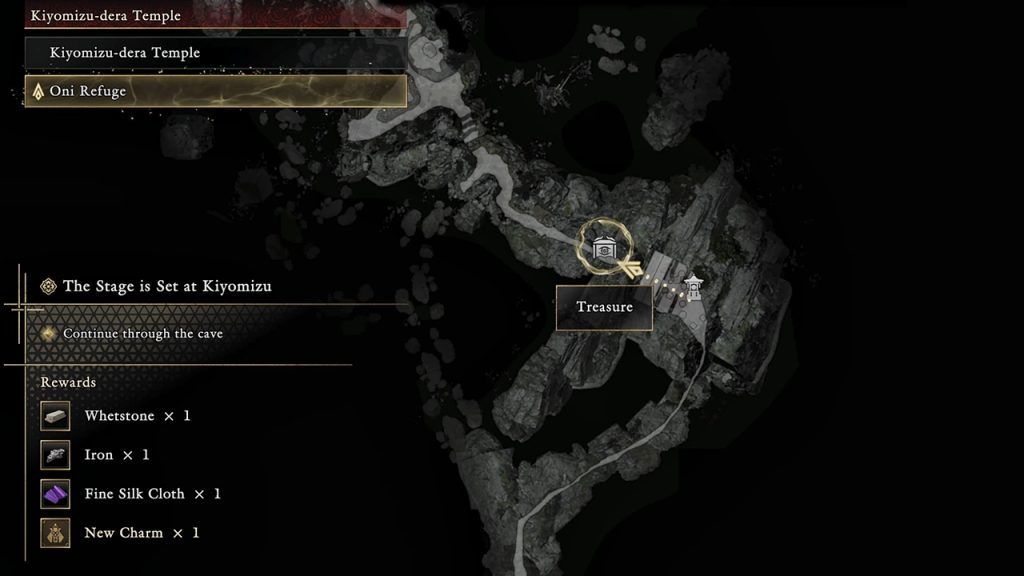  Way of the Sword map screenshot showing the location for Oni Bow Oni Armament.