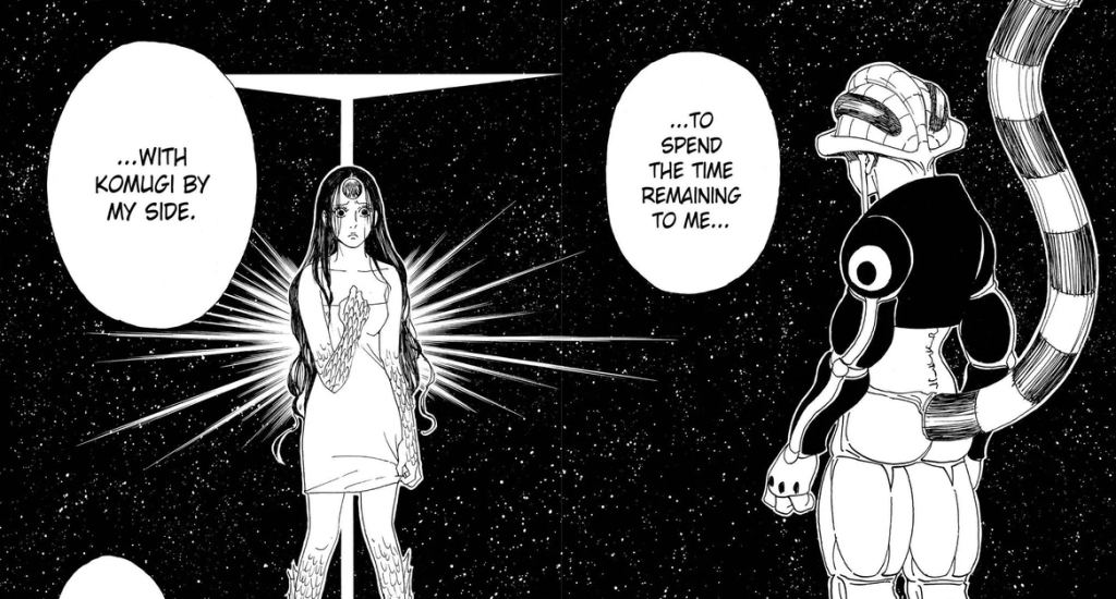 Hunter x Hunter Chapter 314, Meruem talking to Palm