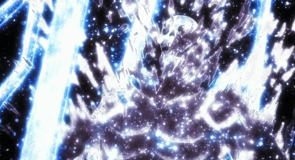 a still from bleach anime series showing Gerard Valkyrie's death in TYBW Part 4 Episode 7