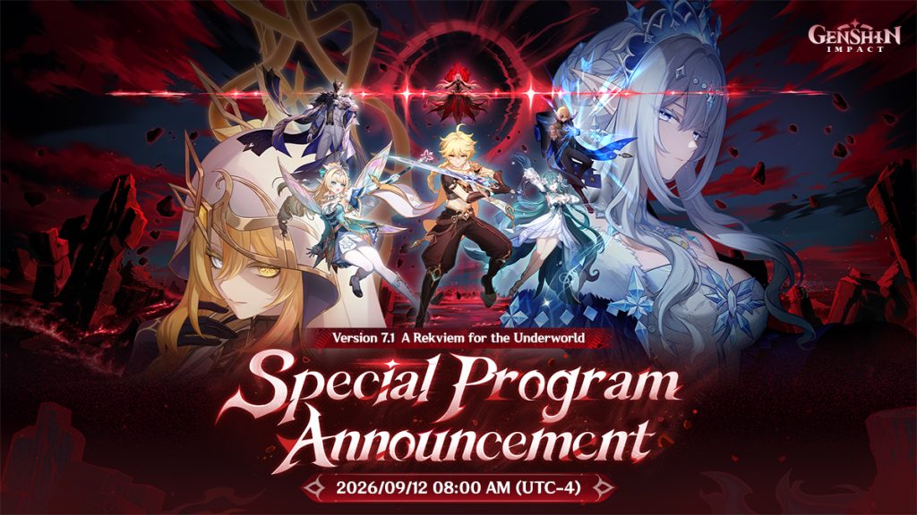 A cover image of the Genshin Impact Version 7.1 livestream.
