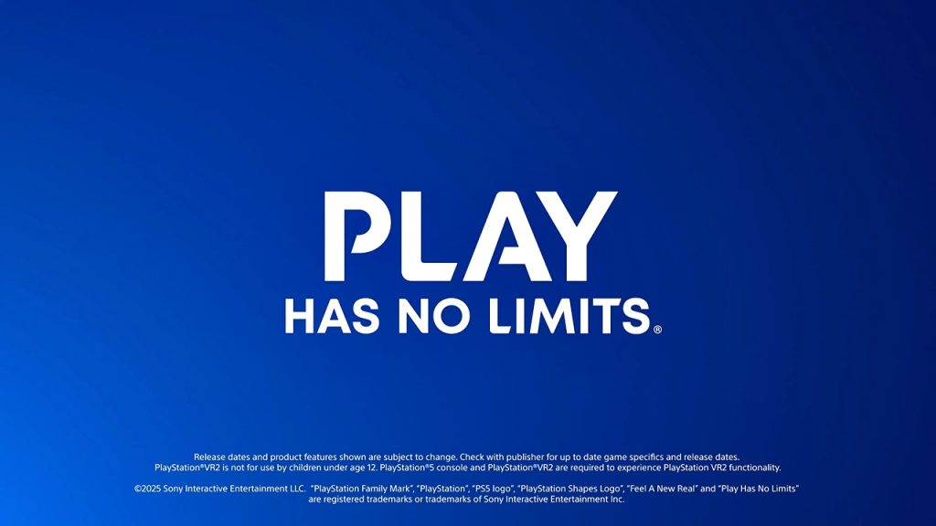 Image with the Sony PlayStation tagline "Play has no limits," appearing in bold.