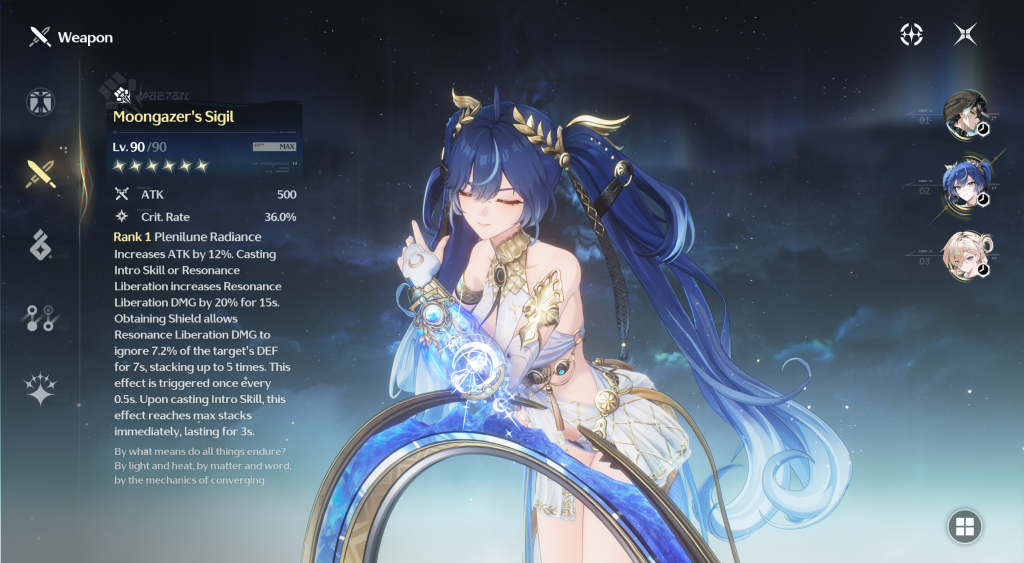 An in-game screenshot of Wuthering Waves 3.7.