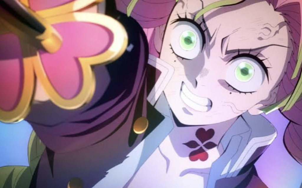  Kimetsu no Yaiba activating her Demon Slayer Mark during the Swordsmith Village Arc. 