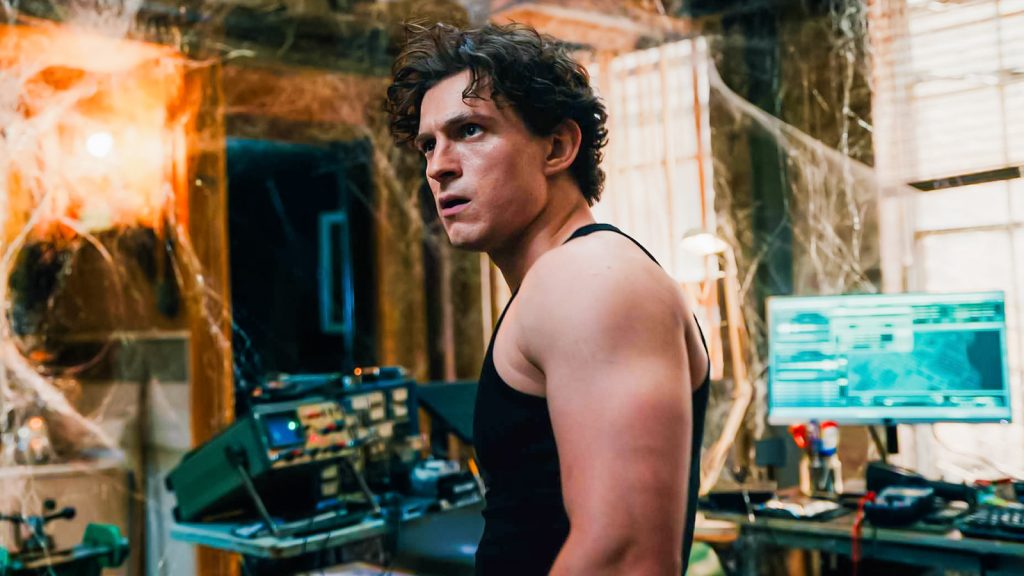 tom holland as peter parker in spider man brand new day