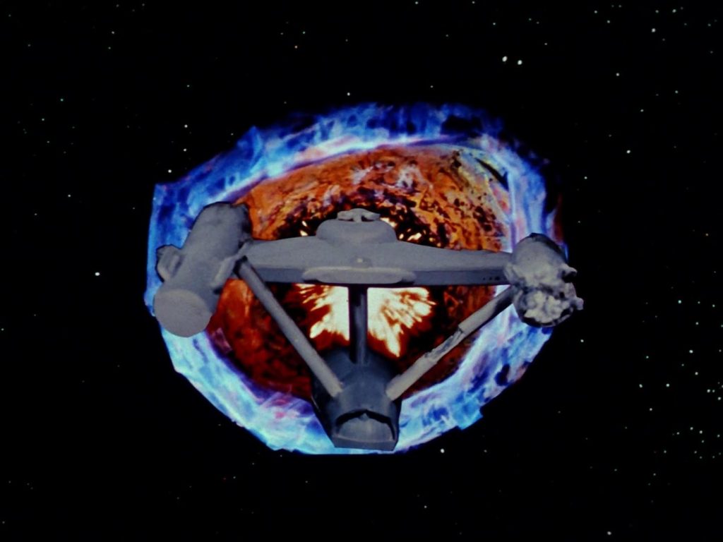 The USS Constellation being destroyed