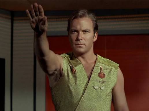 Kirk does the Hitler salute