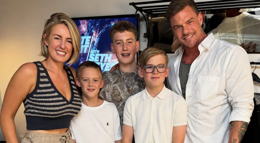 Alan and Catherine Ritchson with their three sons.
