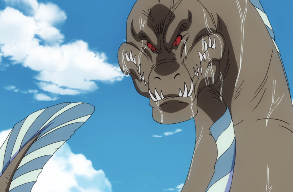 The image shows the Lord of the Coast (also known as the Master of the Near Sea), a giant sea monster from the One Piece series. 