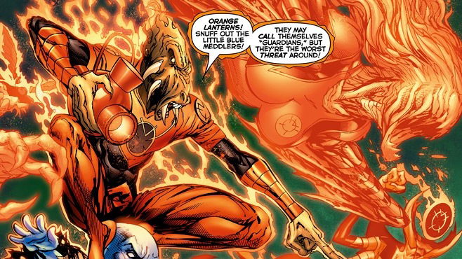 Larfleeze calls for the Orange Lantern Corps