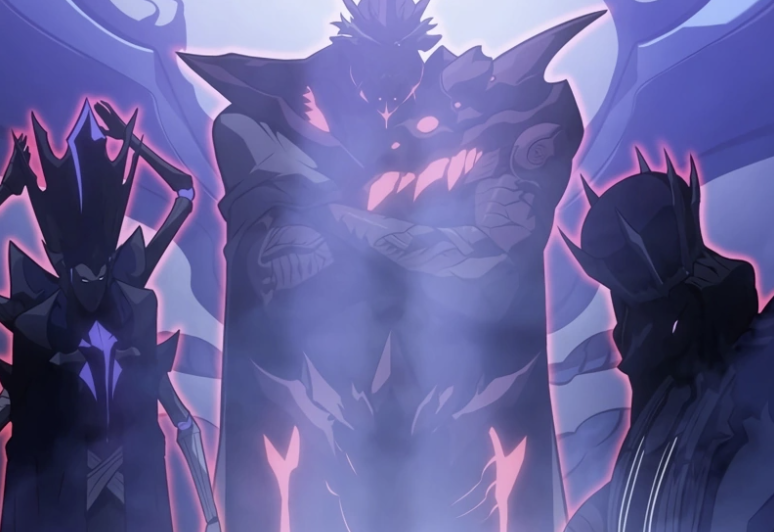 Bức tranh này cho thấy các Itarim (Thần Ngoại Giới) từ Solo Leveling: Ragnarok đang tụ tập quanh một bàn cờ vũ trụ, chơi đùa với các vũ trụ khác. Họ coi các vũ trụ thấp hơn và hành động của những sinh vật như Sung Jin-woo/Sung Suho là một trò chơi hoặc mối đe dọa đối với lãnh địa của họ.
