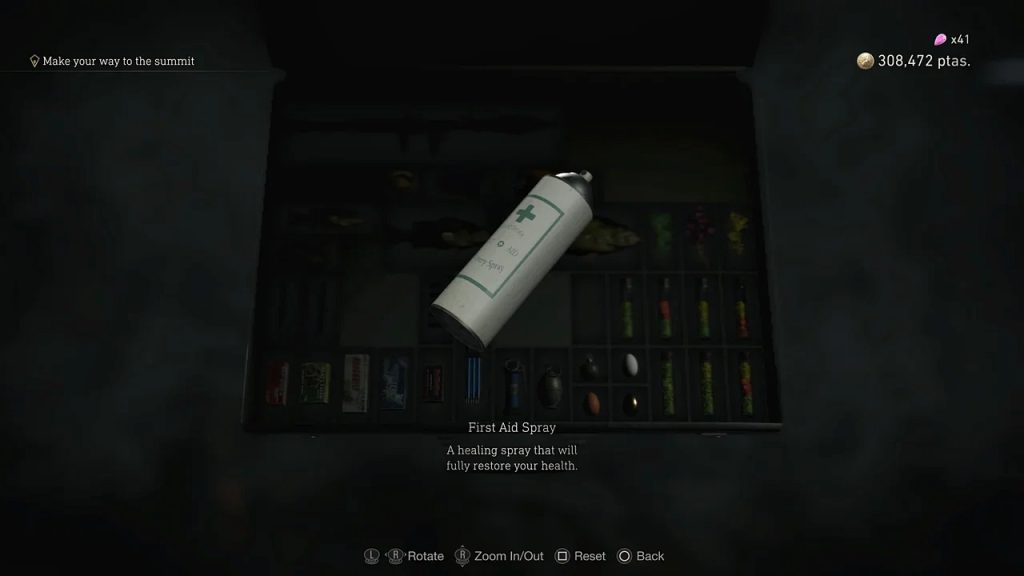 Resident Evil 4 screenshot showing a First Aid Spray similar to the one that appears in the 2026 Zach Cregger movie.