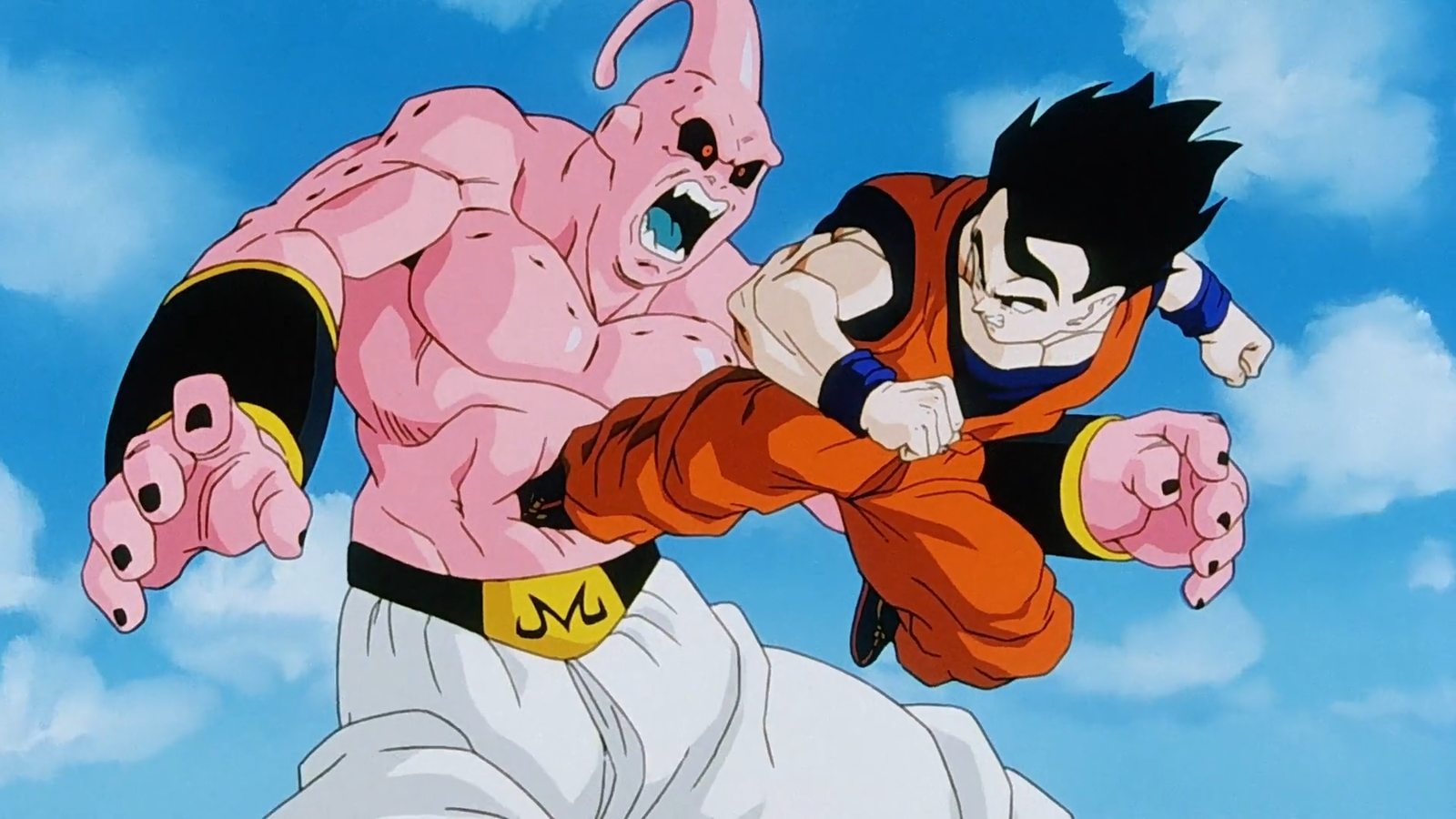 Gohan kicks Buu after returning in DBZ | Credits: Toei Animation