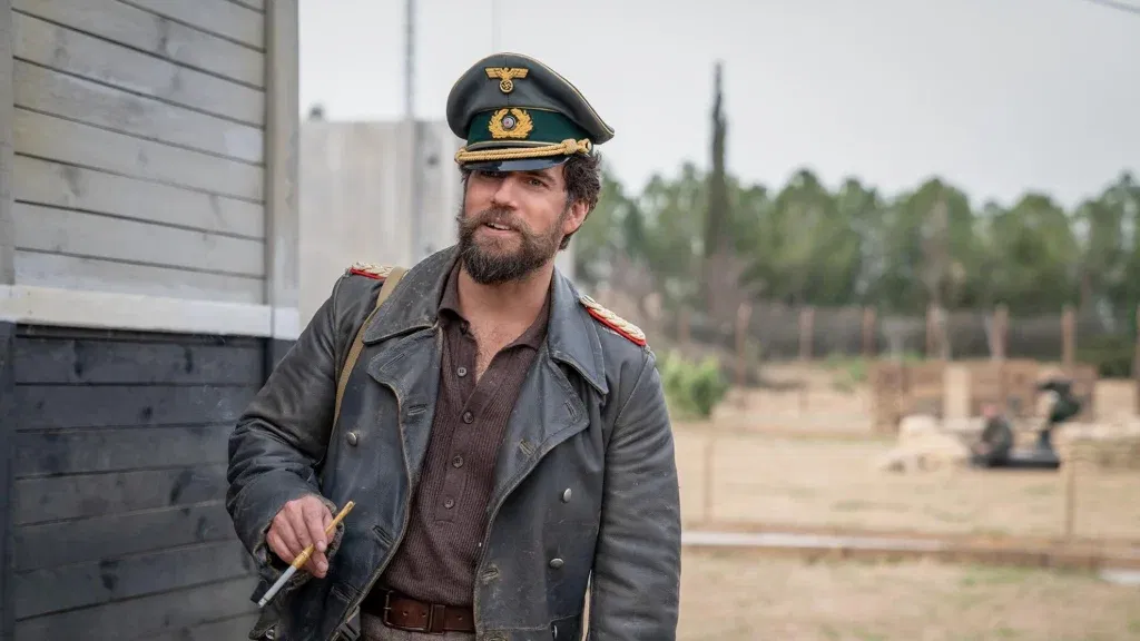 Henry Cavill as Gus March-Philips in Guy Ritchie's movie