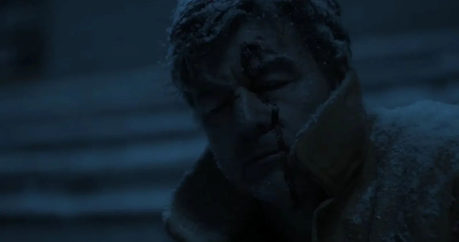 Hal Jordan lying still with a gunshot wound to his head and frozen in James Gunn's Lanterns.