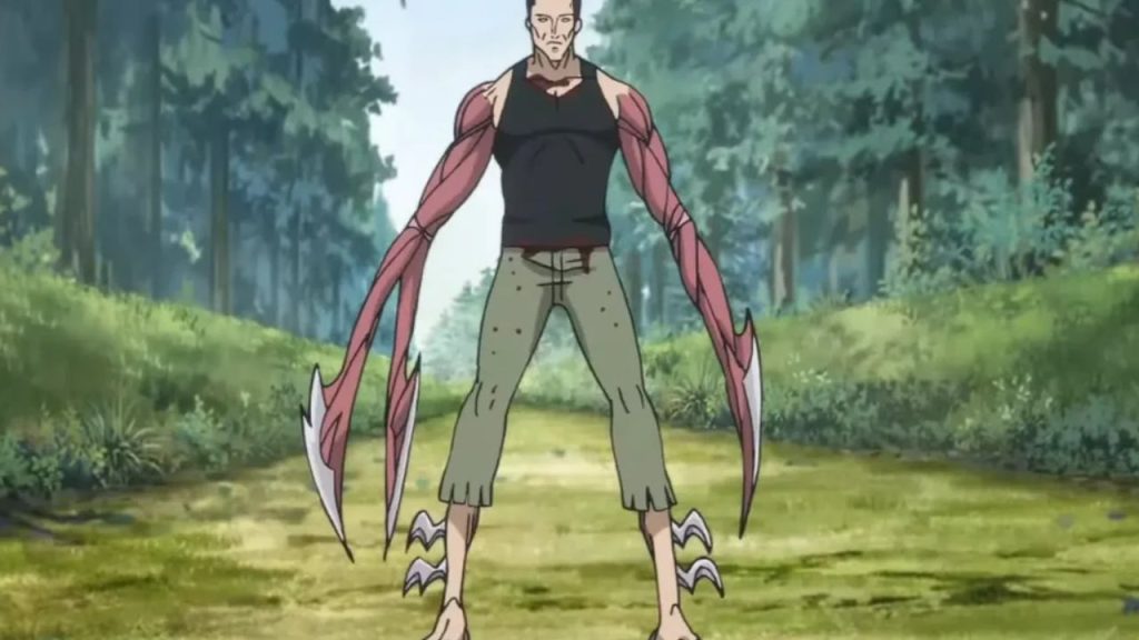 Gotou using body horror in Parasyte the Maxim anime
