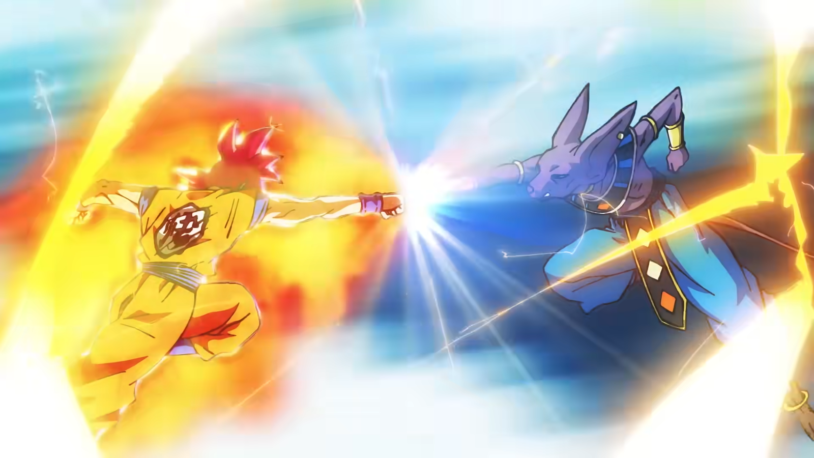 Trận chiến giữa Siêu Saiyan Thần Goku và Beerus trong trailer Dragon Ball Super: Beerus | Nguồn: Toei Animation