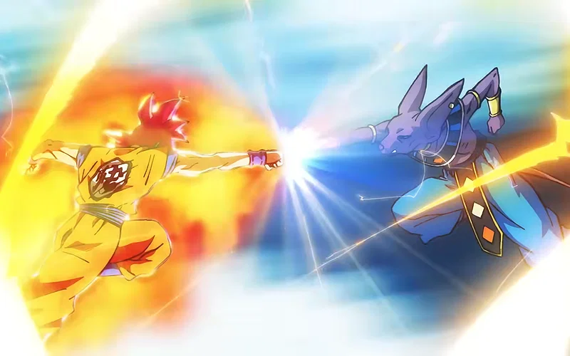 Trận chiến giữa Siêu Saiyan Thần Goku và Beerus trong trailer Dragon Ball Super: Beerus | Nguồn: Toei Animation