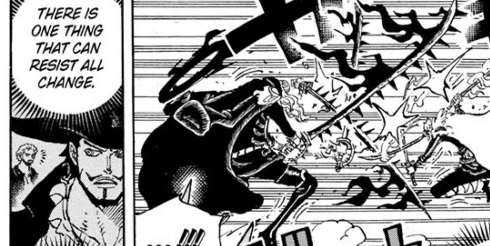 Mihawk and Zoro from One Piece Chapter 1194