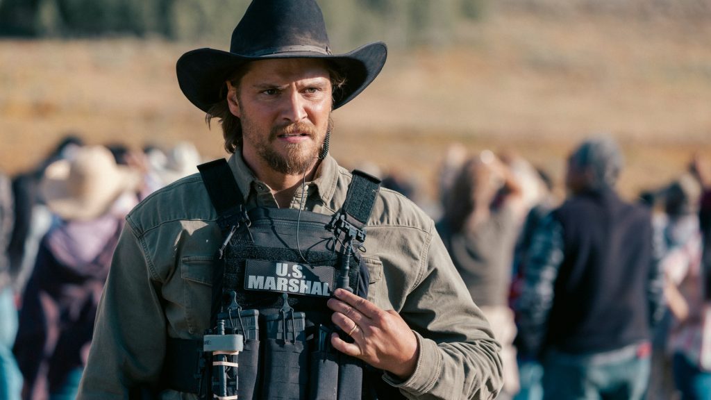 A man looking serious in Taylor Sheridan's Marshals.