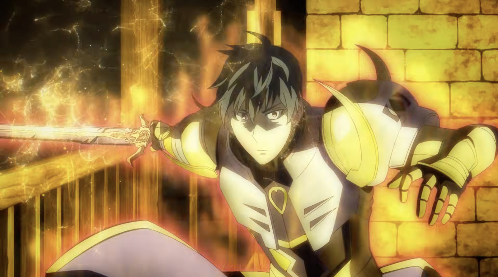 The image shows Grid (Shin Youngwoo), the main protagonist of the anime adaptation Overgeared (Tempal: Item no Chikara), animated by J.C.Staff.