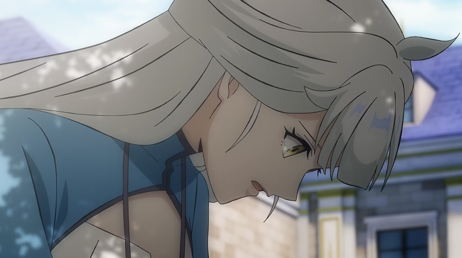The image shows a character, Isabel, from the TV anime adaptation of Overgeared (Tempest ~Item no Chikara~), directed by Ayako Kono at studio J.C.Staff.