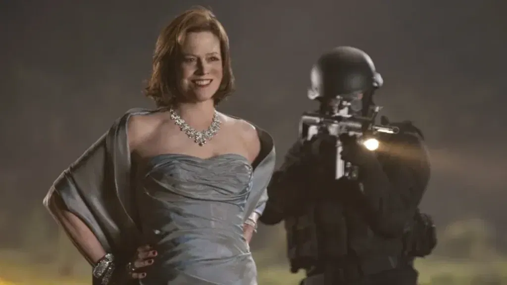 Sigourney Weaver as "The Big Guy" in Paul