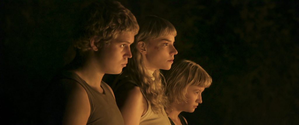Yung Lean, Anya Taylor-Joy, and Jade Croot in Sacrifice, as zealot siblings who believe they're on a mission to save the world