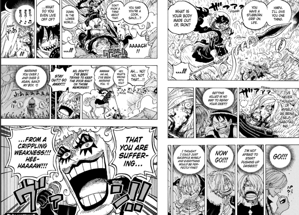 Sanji remembers Ivankov in One Piece Chapter 1195. 