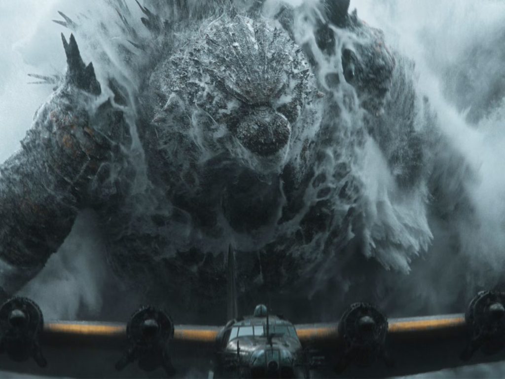 Godzilla emerges from the ocean