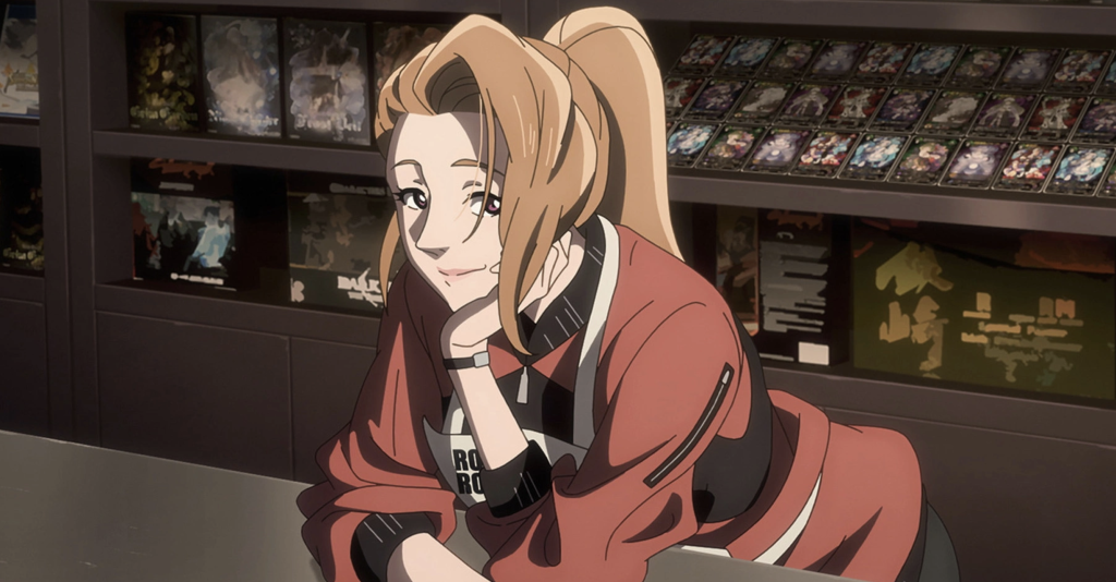 The character in the image appears to be Mana Iwamaki from the anime series Shangri-La Frontier.