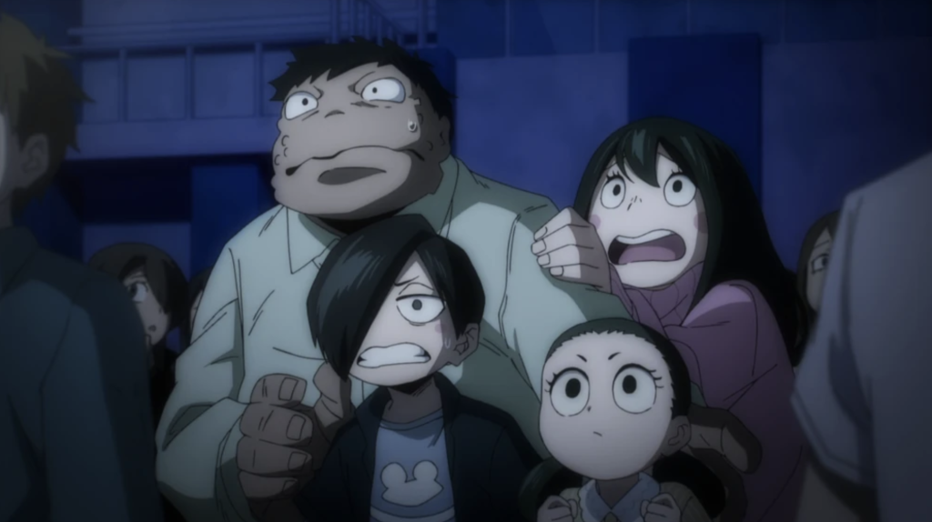  Ganma Asui (Father), Bell Asui (Mother), Samidare Asui (Younger brother), and Satsuki Asui (Younger sister).