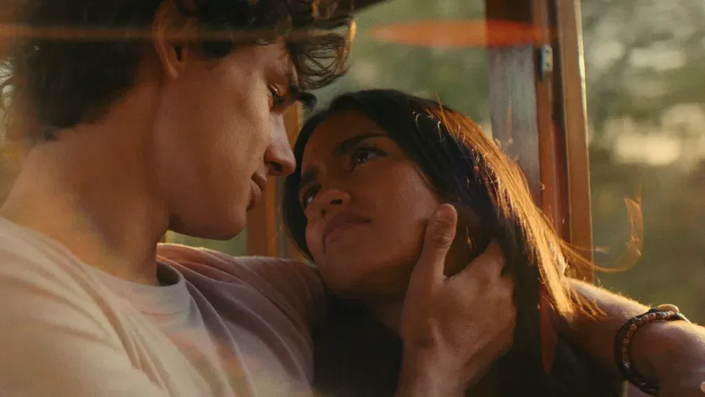 Two people in a still from The Last Sunrise