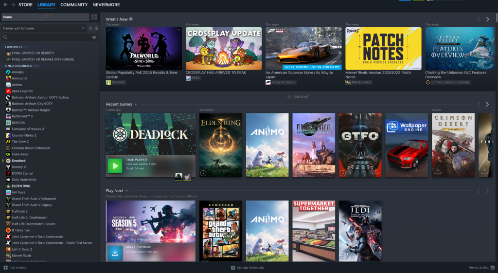 7 Most Wild Video Game Records of All Time, Ranked 18 A screenshot of the Steam Library page.