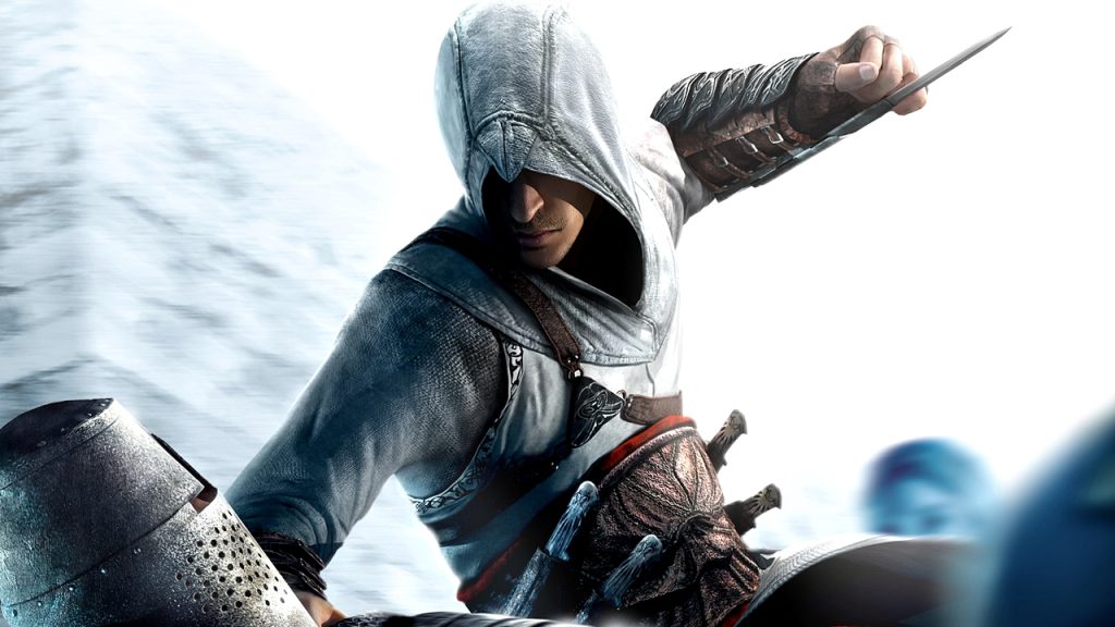 Assassin's Creed screenshot showcasing the Hidden Blade, one of the most iconic video game weapons of all time.
