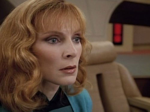 Dr. Crusher on the bridge in Star Trek